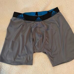 Adidas Gray and Blue Aeroready Performance Boxer Briefs Size Medium